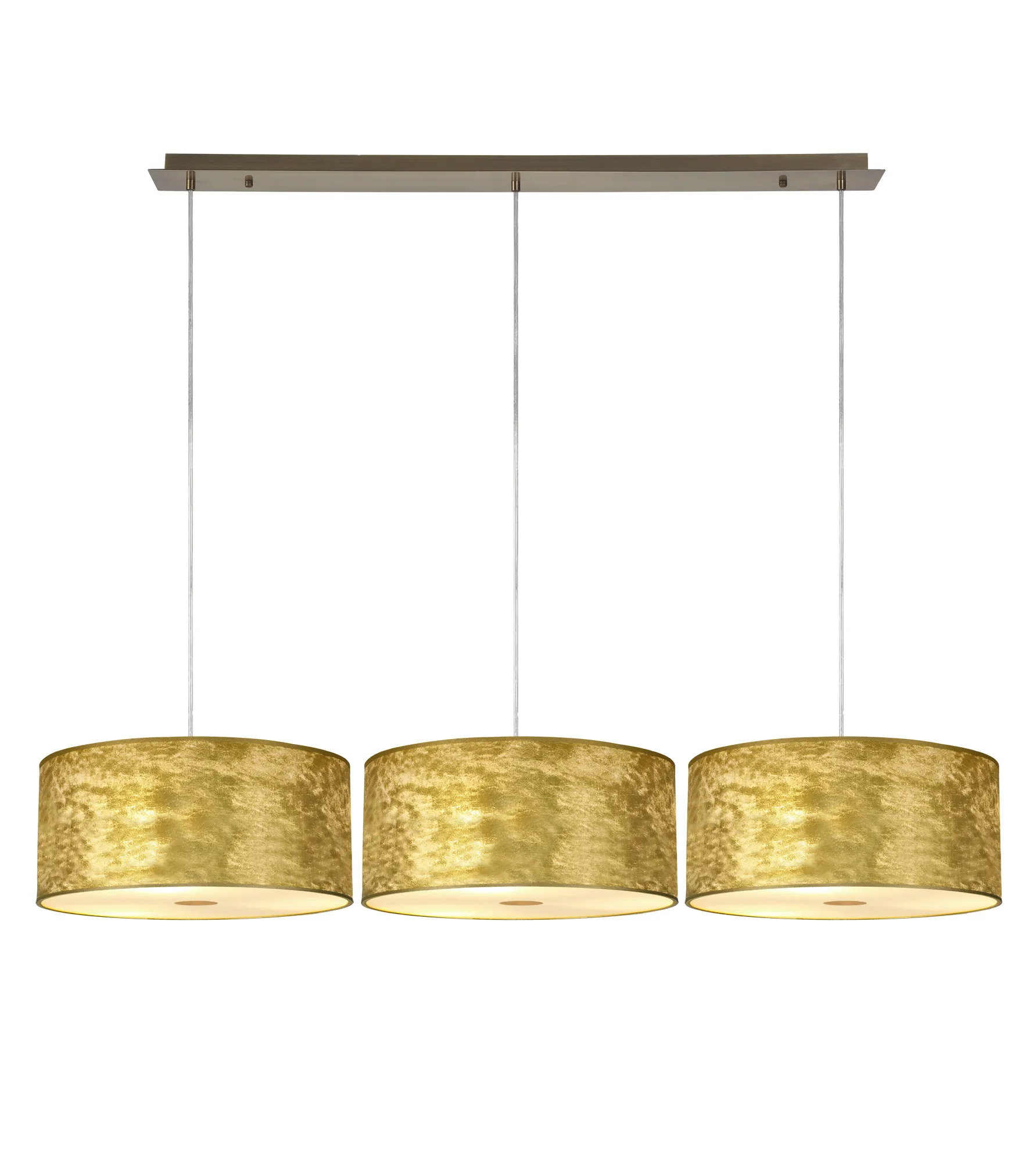 DK0840  Baymont 40cm Shade 3 Light Pendant Antique Brass; Gold Leaf; Frosted Diffuser